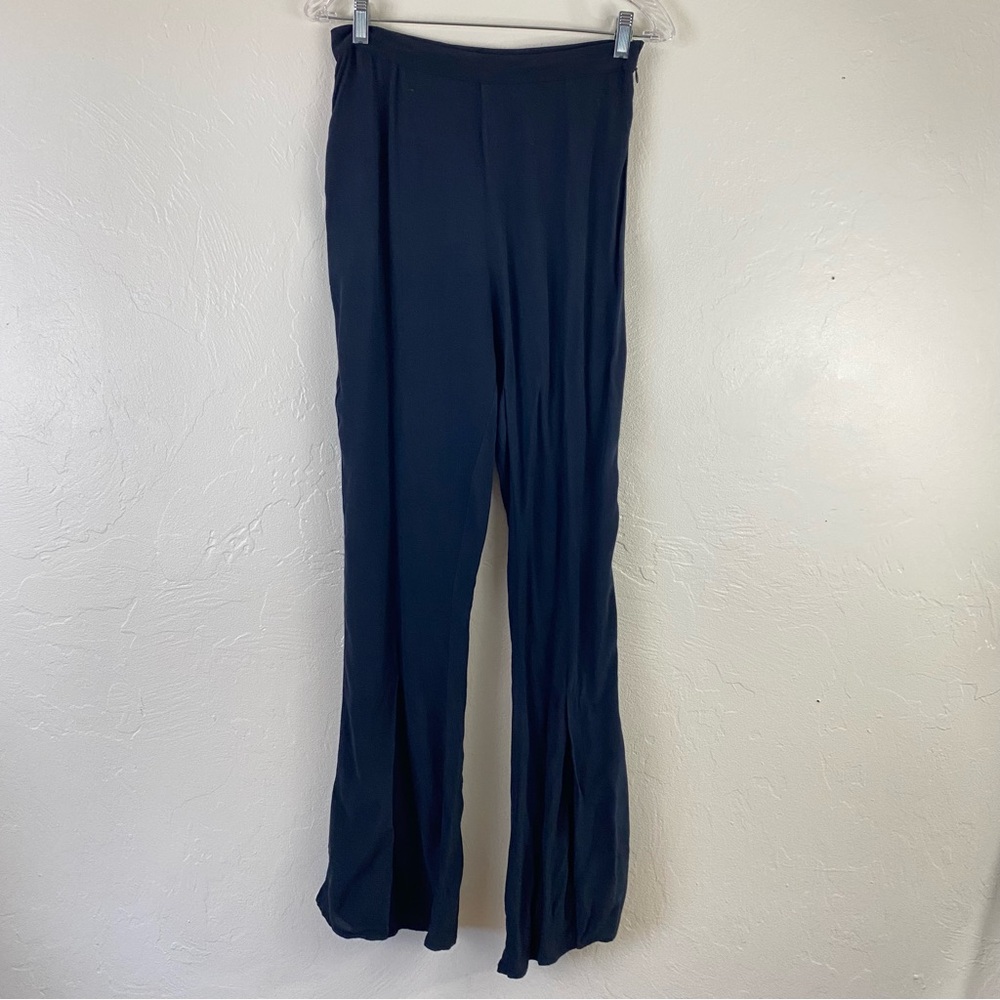 Abercrombie & Fitch Size Small Black High Waist Flare Wide Leg Slit Trouser Pant